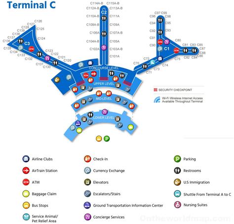 Terminal C map - Gate Newark Liberty International Airport