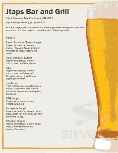 J Taps Sports Bar & Grill menus in Cincinnati, Ohio, United States