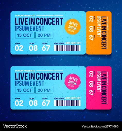 Rock party festival ticket design template Vector Image