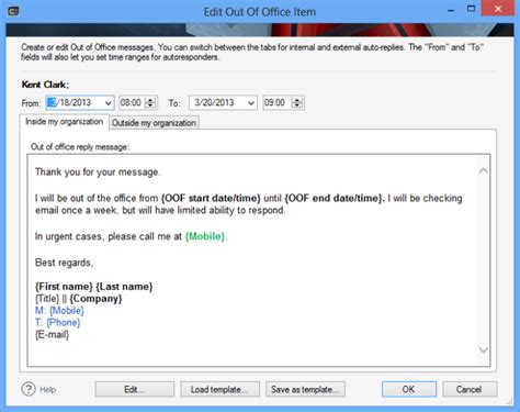 Automatic Reply Template Out Of Office - Get What You Need For Free