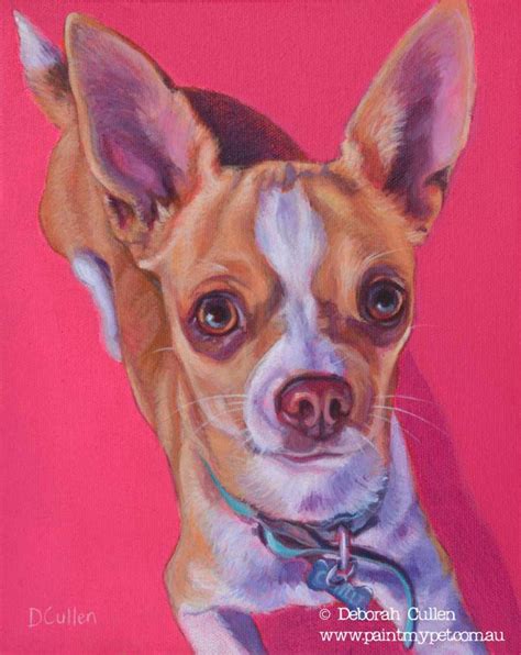 Chilli - Chihuahua Dog Portrait - paintmypet by Deborah Cullen