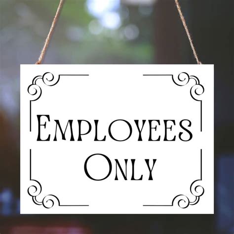 Staff Only Signs Printable