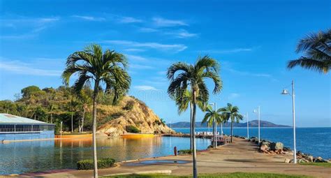 Townsville Lagoon and Beach Front Stock Photo - Image of sand ...