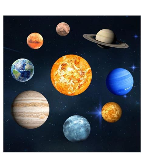 9 Pcs 9-Planet Solar System Fluorescent Wall Stick The Universe Planet Luminous Stickers - Buy 9 ...