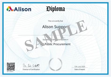 Sample Alison Certificate, 58% OFF