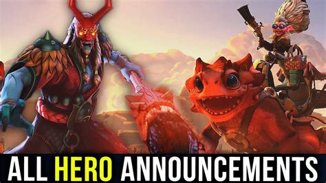 ALL DOTA 2 HERO ANNOUNCEMENTS BY VALVE (2014-2019) - YouTube