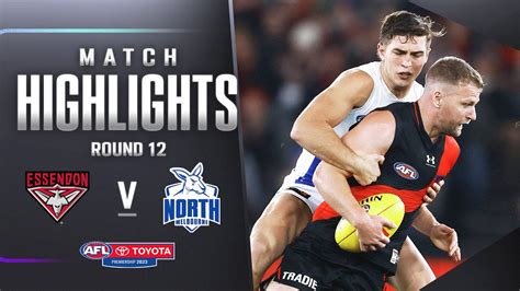 Essendon v North Melbourne Highlights | Round 12, 2023 | AFL - YouTube