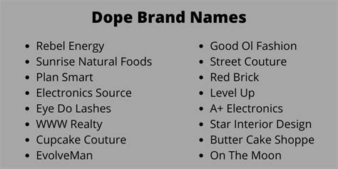 400 Dope Brand Names Ideas to Inspire You