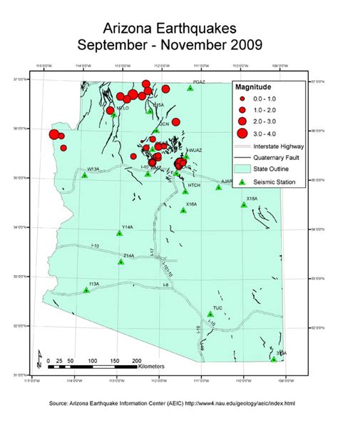 Earthquake Fault Lines Arizona Map - United States Map