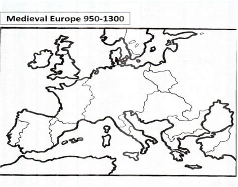 Europe Map 950 To 1300