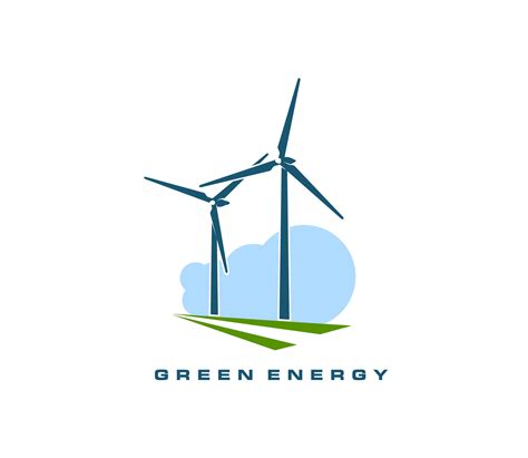 Wind turbine emblem, green energy generation icon 26365547 Vector Art ...