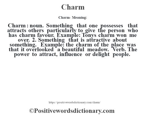 Charm definition | Charm meaning - Positive Words Dictionary in 2021 ...