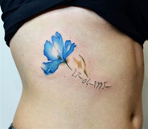 Blue Flower tattoo by Andrea Morales | Photo 17635