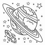 Premium Vector  Planet Saturn Coloring Page For Kids sketch template