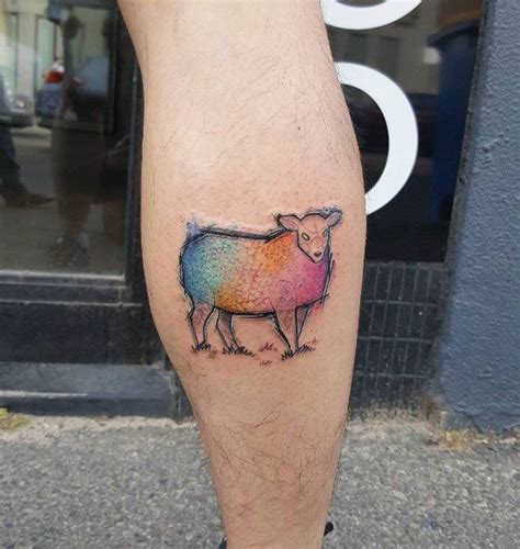 Colorful sheep tattoo by Cynthia Sobraty | Tattoos, Sheep tattoo, Best ...