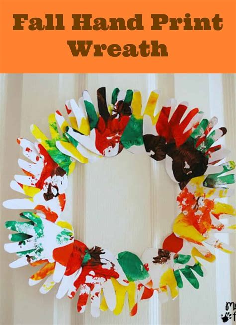 Fall Hand Print Wreath - Mess for Less