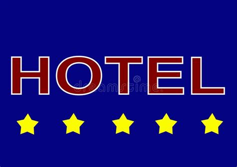 Illustration Sign Logo Five Star Hotel Sun on Blue Background Stock ...