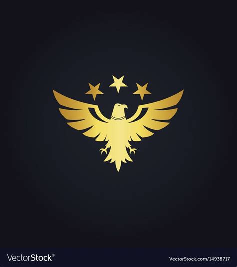 Gold bird eagle star logo Royalty Free Vector Image , #Ad, #eagle, # ...