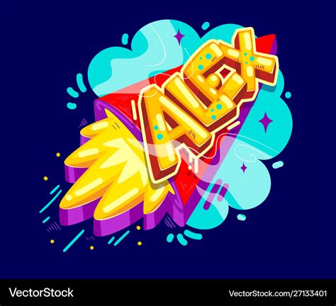 Alex name rocket Royalty Free Vector Image - VectorStock