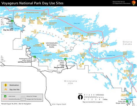 Voyageurs National Park day use sites map