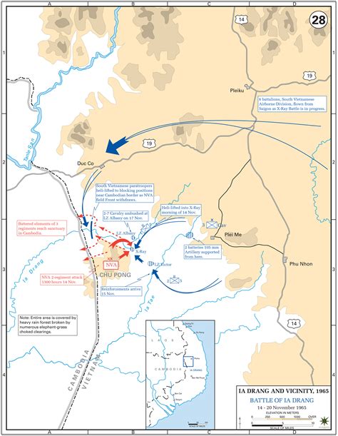 Map of the Battle of Ia Drang 1965