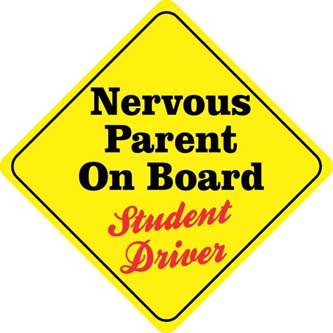 10in x 10in Nervous Parent On Board Magnet | Student driver, New ...