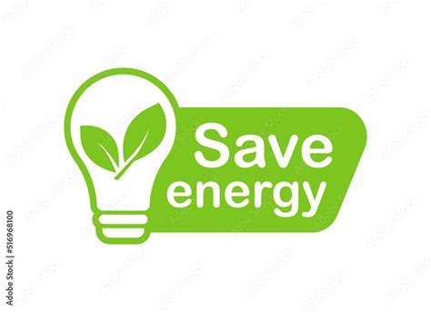 Save energy symbol. Light bulb with green leaf. Eco friendly ...