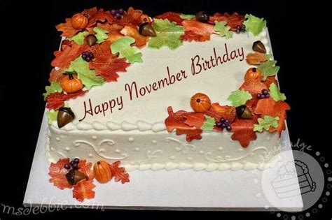 November | Sheet cake designs, Fall cakes decorating, Themed cakes