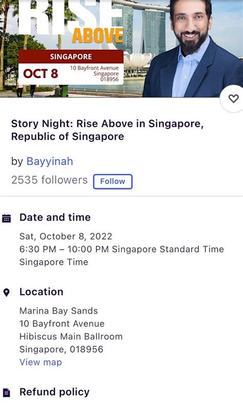 Bayyinah Story Night @ Singapore MBS - Nouman Ali Khan, Tickets ...