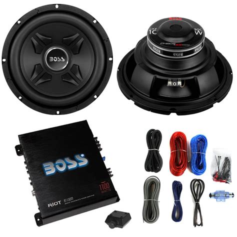 2 Boss CXX10 10" 1600W Car Audio Power Subwoofer Sub & Mono Amplifier ...