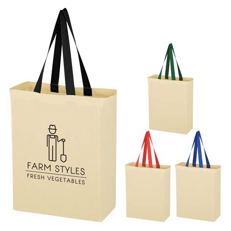 Promotional Natural Cotton Canvas Grocery Tote Bag | Customized Natural ...