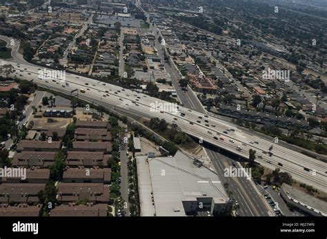 Aerial view of Highway in Los Angeles Stock Photo - Alamy