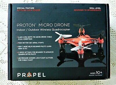 PROPEL PROTON MICRO DRONE INDOOR / OUTDOOR WIRELESS QUADROCOPTER - NEW ...