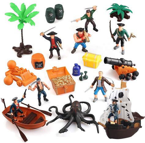 Buy kramow Pirate Action Figures Play Set,Educational Toys Bucket of ...