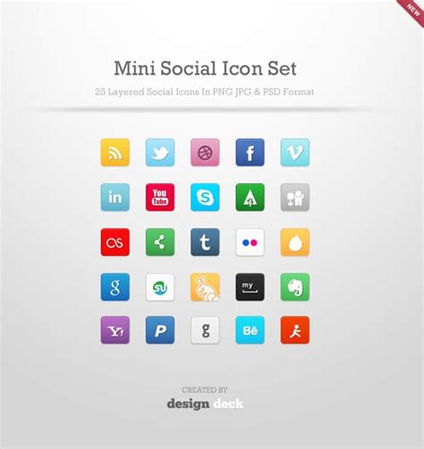 New Sets of Free Social Media & Bookmarking Icons - Designmodo