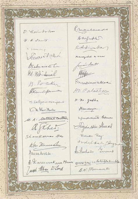 Original Signatures on the Constitution of India by the members