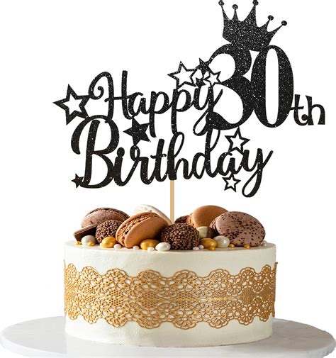 Funny Happy 30 Birthday Cake Topper Gold Glitter Men 30th Birthday Cake Topper 30th Cake Topper ...