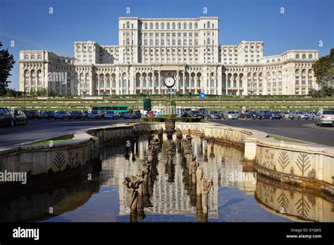 Bucharest, Romania, the Palace of the Parliament (Palatul Parlamentului) at Piata Constitutiei ...