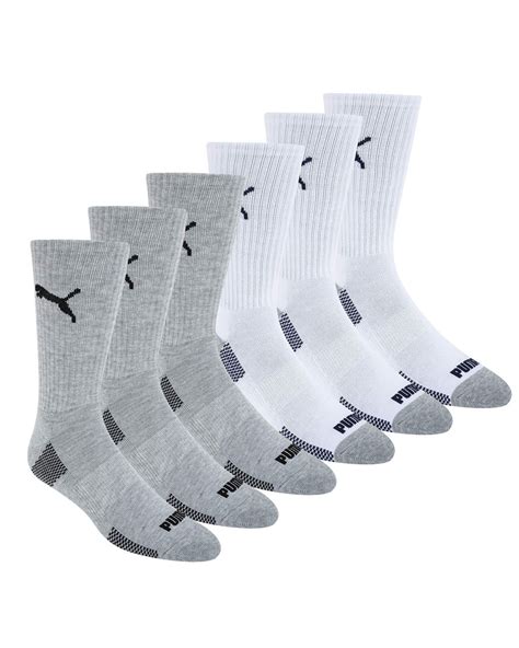 PUMA Synthetic 6 Pack Crew Socks in White for Men - Lyst