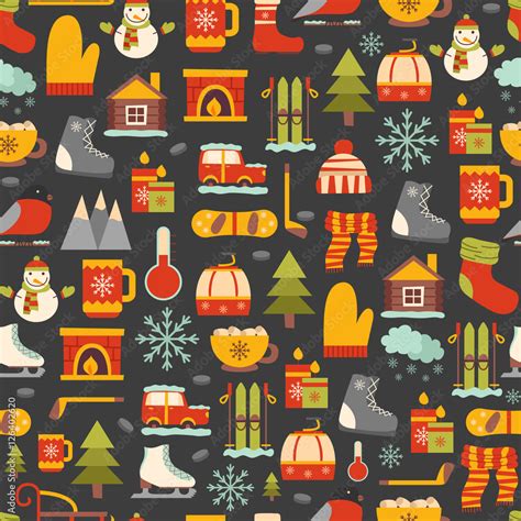 Vector winter cartoon background Stock Vector | Adobe Stock