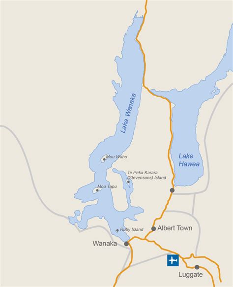 Map Of Lake Wanaka | Tour Map