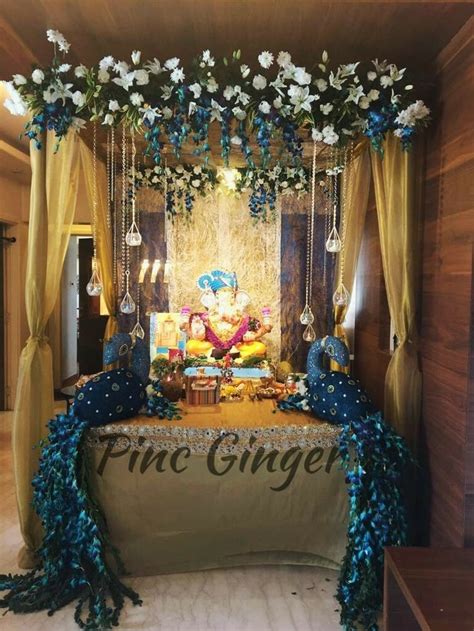 Pin by Jharna Ahuja on dexoration | Ganapati decoration, Ganpati decoration design, Ganpati ...