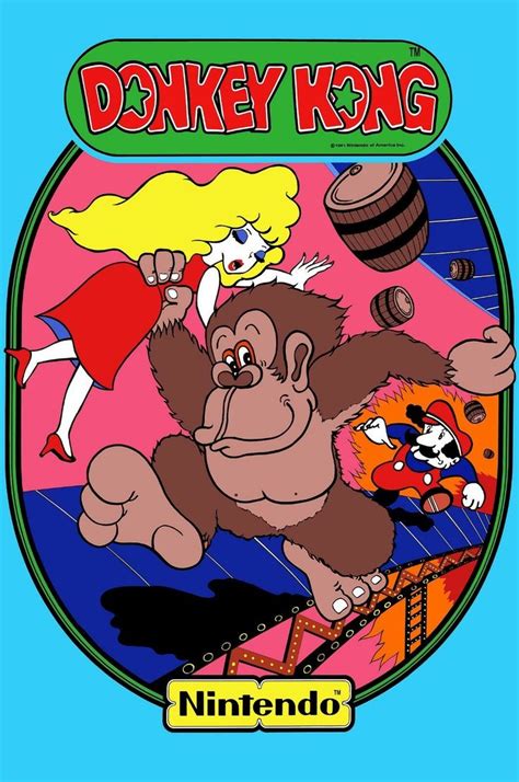 Donkey Kong Classic Arcade Art Poster Nintendo | Donkey kong, Arcade games, History of video games