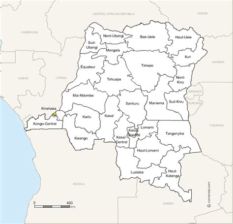 Democratic Republic of Congo new provinces map