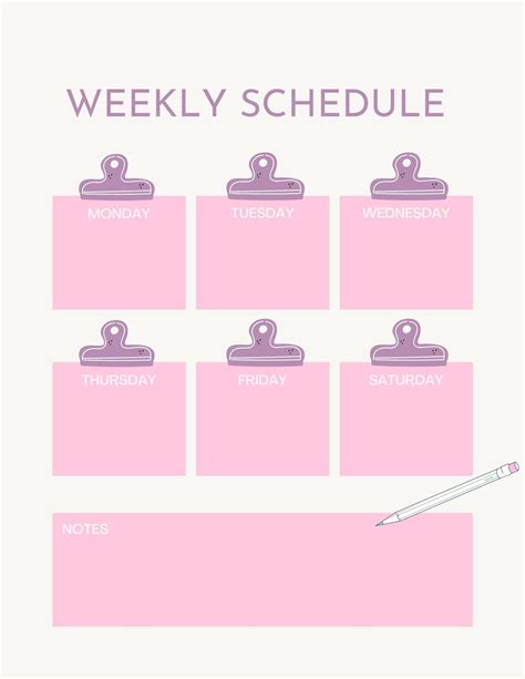 Cute Weekly Schedule Template