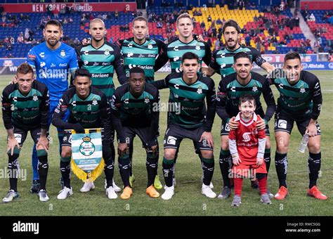 Harrison, NJ - March 5, 2019: Santos Laguna team poses before CONCACAF ...