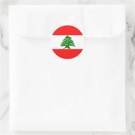 Lebanon Flag Classic Round Sticker | Zazzle