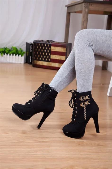 Thin Heel Women Boots Fashion Women High Boots Ankle Boots Women Shoes ...