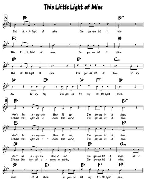 This Little Light of Mine Sheet music | Download free in PDF or MIDI | Musescore.com