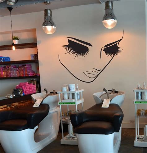 Lashes Makeup Wall Decor Girl Face Beauty Salon Wall Sticker Hairstyle ...